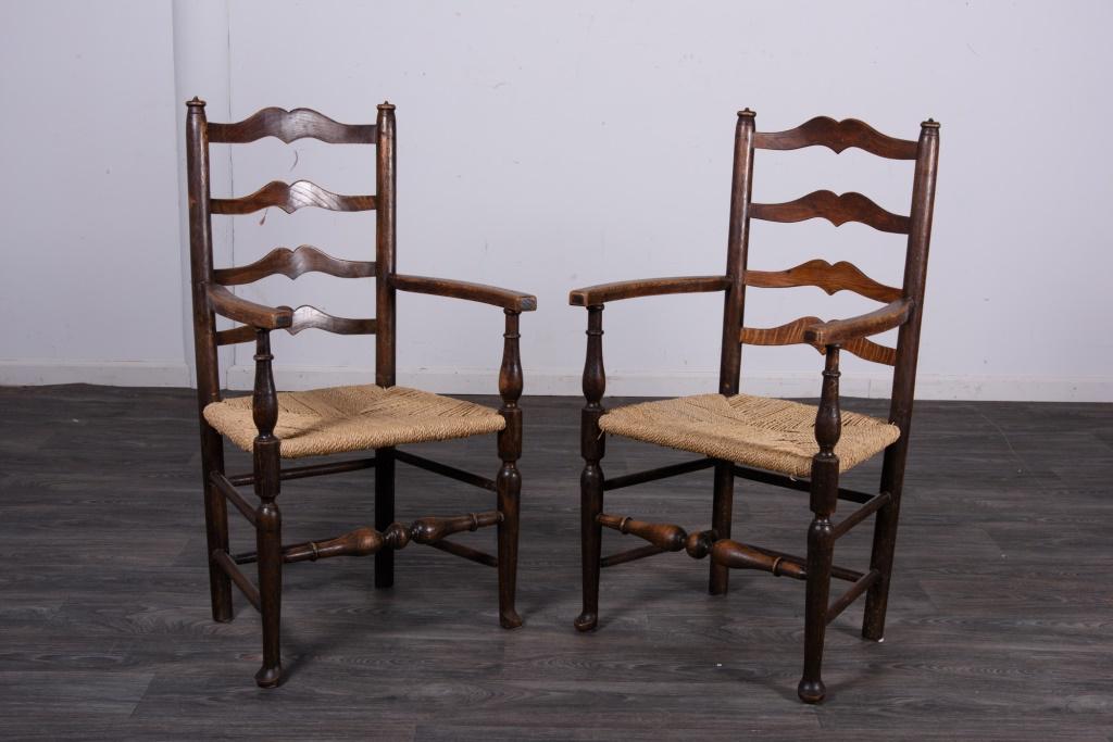 Pair Ladder Back  Armchairs (1 of 8)