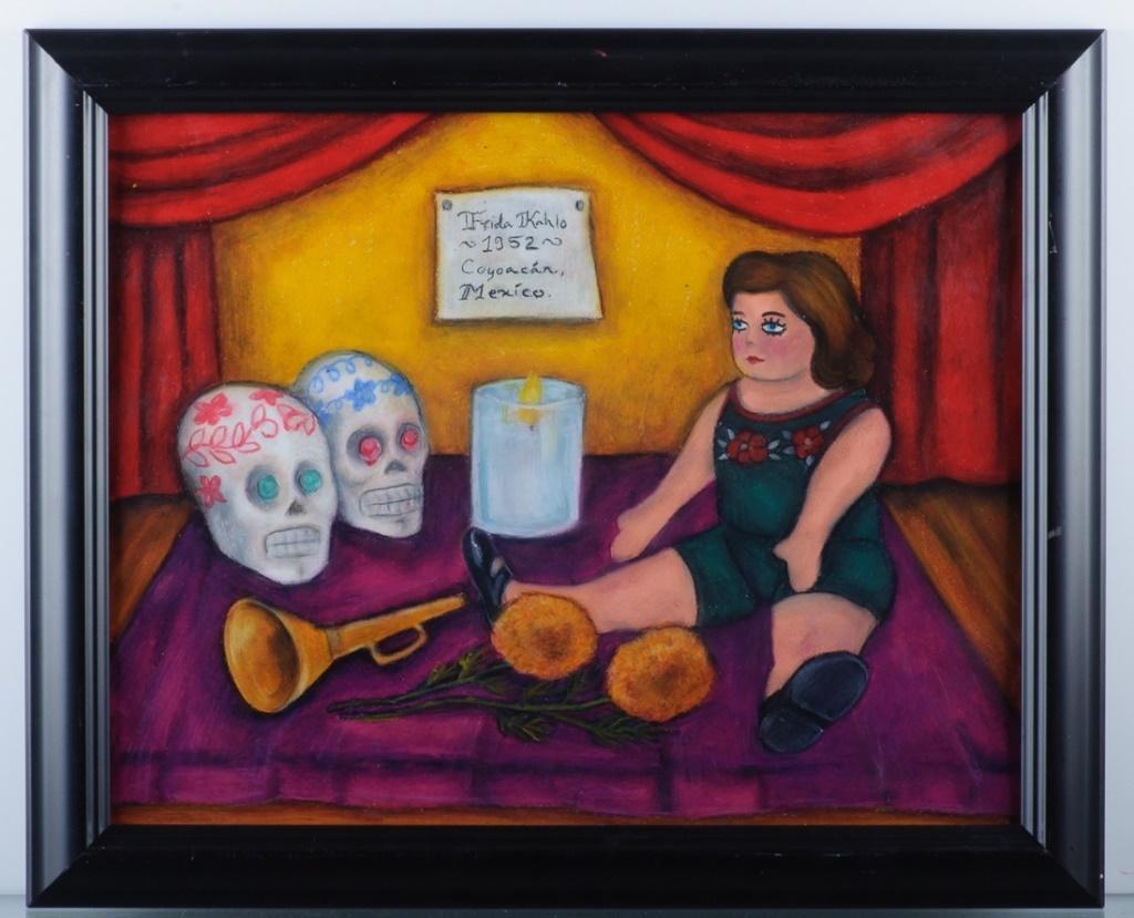 Signed Frida Kahlo "Bodegon" 1952 Oil On Paper (1 of 6)