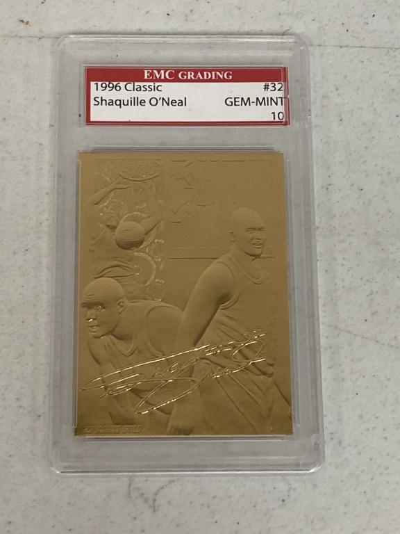 1996 Shaquille O'Neal Basketball Card: EMC Grading, Gem-mint.