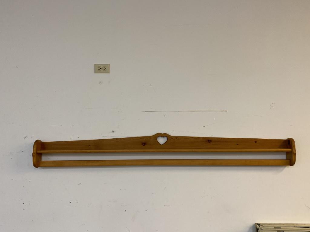 Handmade Wall Rack: Measures approximately 71-3/4" in length.