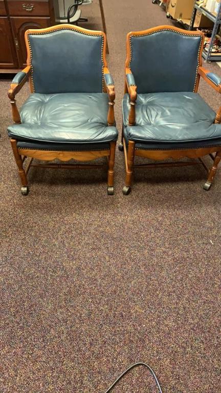 Pair of Armchairs on Wheels (1 of 3)