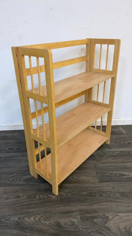 Folding Shelving Unit: Measures approximately 38" high, 30" wide and 12" deep.