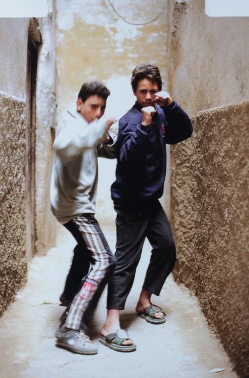 Dennis Balk "...Fez Youth.." Photograph, 2002: Dennis Balk (New York, 20th/ 21st C) framed unique photographic print hand signed verso "D. Balk" with American Fine Arts sticker verso stating â€œTITLE: _018 _Fez youth, distant prescribed behavi