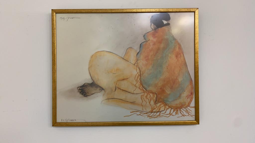 R. C. Gorman Print: R.C. Gorman print, signed in plate. Printed by Bernard Pracko 1980. Framed. In overall good condition not examined out of frame. Measures approximately 23-3/4" in height by 29-3/4" in width.Proceeds f