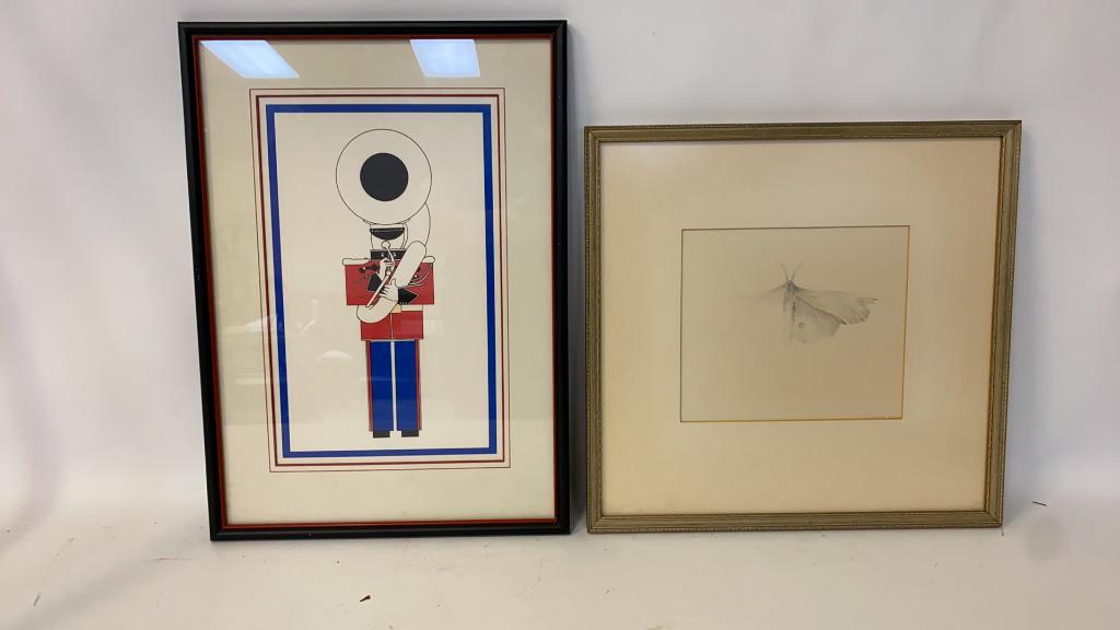 Two Framed Prints: Matted and framed under glass. Largest measures approximately 17-3/4" in height by 12-3/4" in width and the other measures 15" in height by 14-1/4" in width.