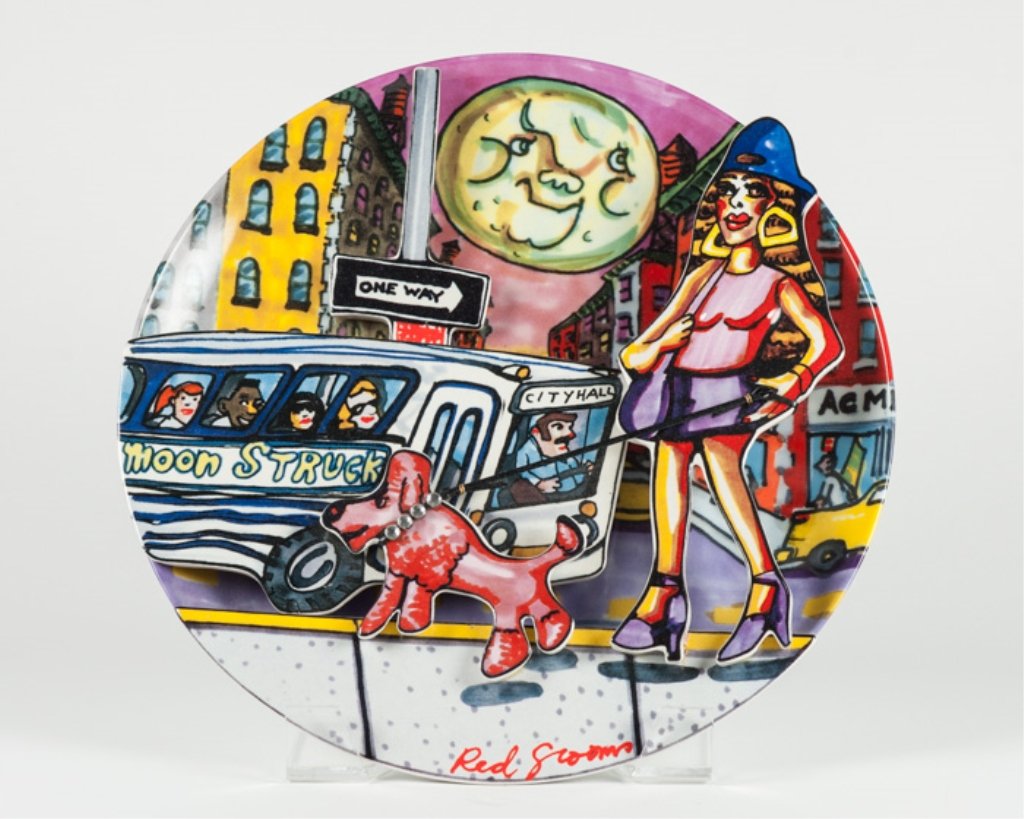 "Moonstruck" Red Grooms Limited Edition Plate: Limited edition, number 1841 Diameter: 10 3/8"