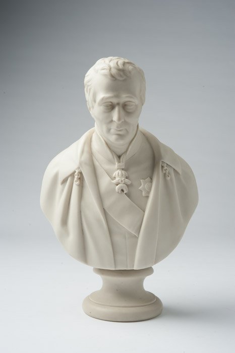 Parian Bust of Wellington: Arthur Wellesley, 1st Duke of Wellington. Height: 12"