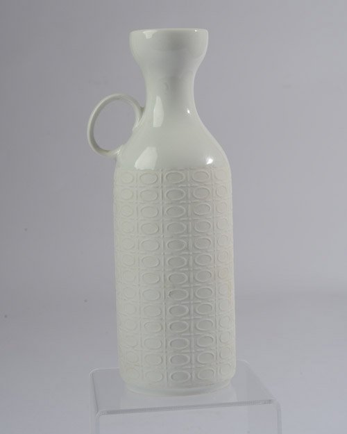 KPM White Ceramic Vase: Height: 8 1/2"