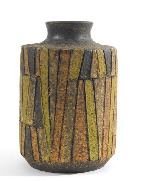 A Raymor Vase: With sticker label to underside.Height: 6"