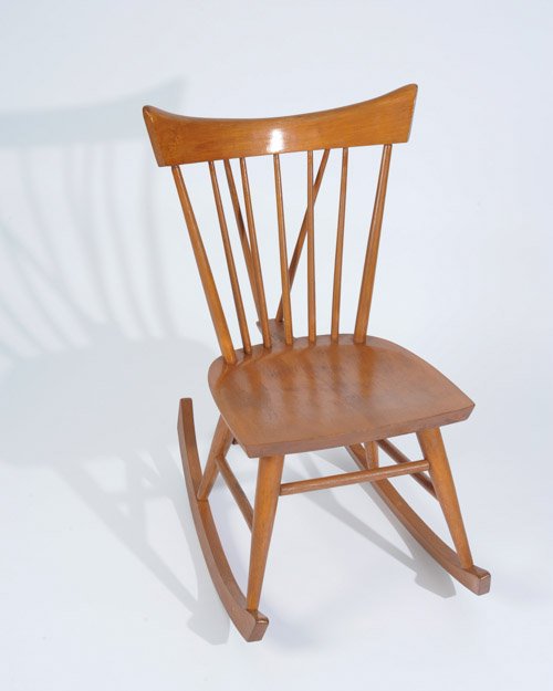 A Modern Design Rocking Chair: Maple. Unmarked.