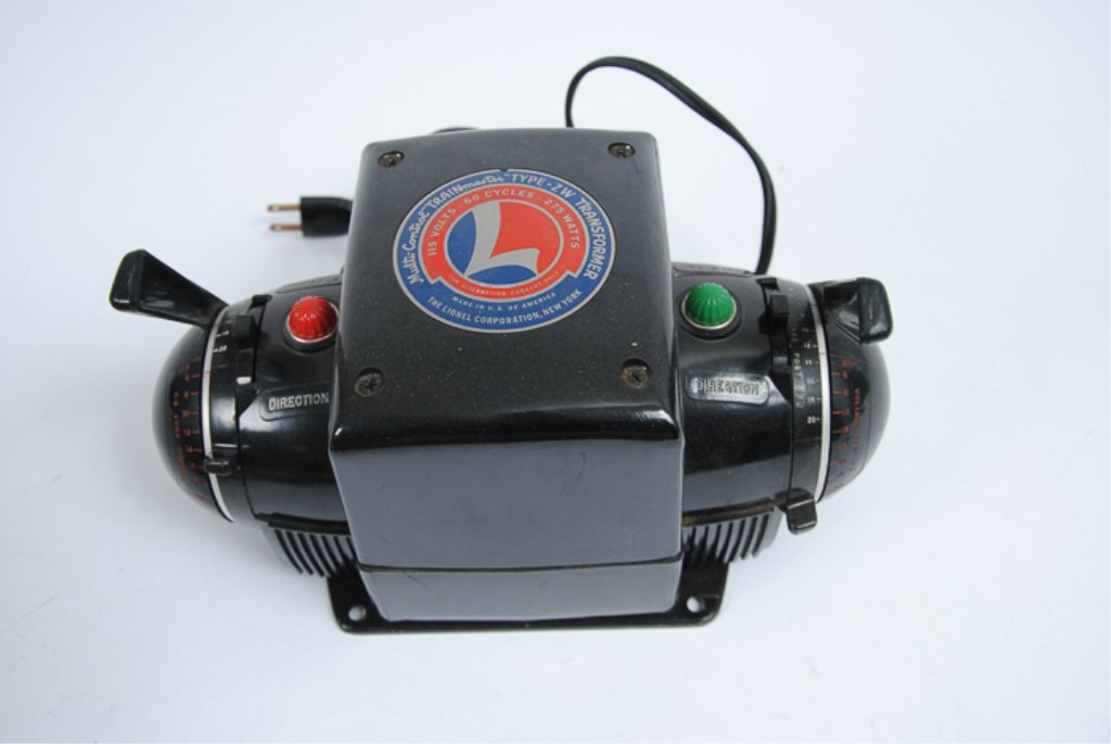 Lionel Train Master Transformer: Produced 1950 to 1956.The Lionel Type ZW Transformer was the largest that was issued during the post war period and is listed at 275 watts. This transformer would operate four individual trains on fou