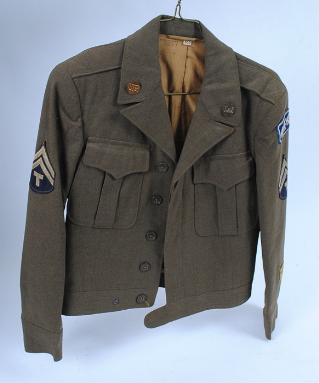 WWII Jacket with 2nd Corp. Patch: Includes jacket, 2nd Corp. patch and US Army engineer insignia.