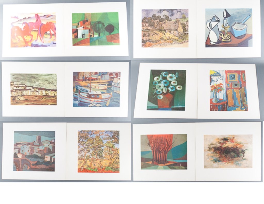 Collection of Twelve (12) Modern Art Prints: Unframed; each measuring approximately 21-1/8" x 18-1/4"; includes various abstract and modern art depictions; artists include Marlez, Franz Mark, Van Gogh, Picasso, Ysasi, Charles Pardell, Vilmon, L.