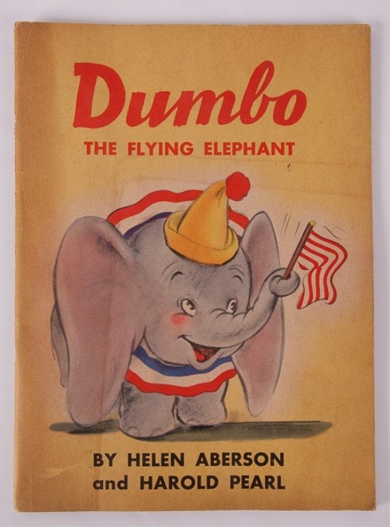 "Dumbo the Flying Elephant" Signed by Author: Inscription reads "August 1941, To my friends in the Recreation Dept.-Best Wishes from 'Dumbo' and his 'Mom' Helen Aberson"; Whitman Publishing Company, Poughkeepsie, N.Y., 1941; paperback; measures a
