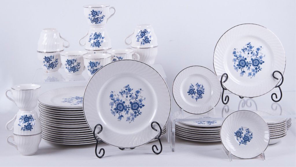Royal Blue Ironstone Enoch Wedgewood Dinner Set (1 of 10)