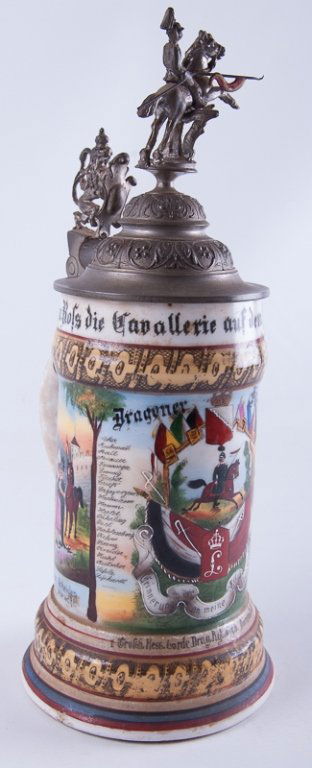 Regimental German Beer Stein w/ Lithophane