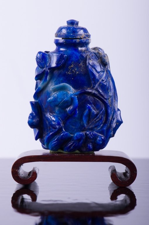 19th C Chinese Lapis Lazuli Snuff Bottle (1 of 5)