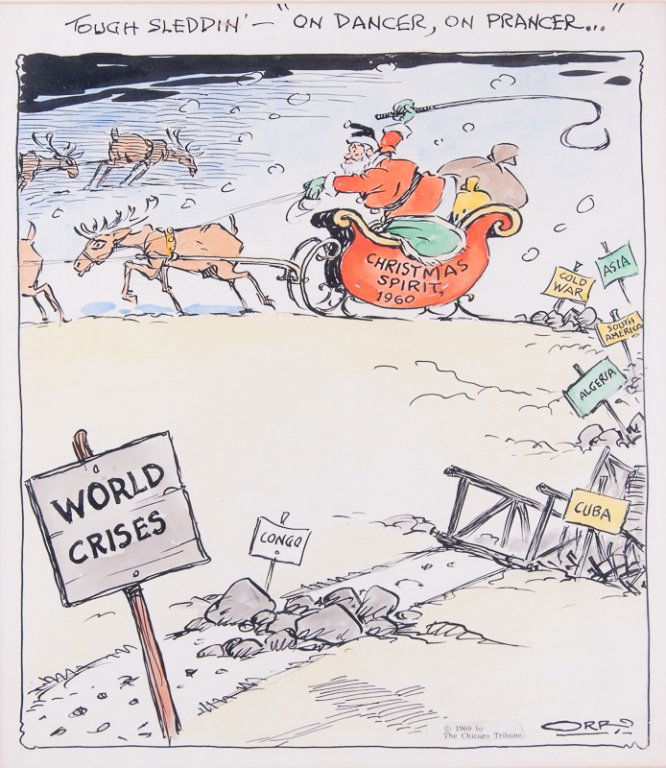 Carey Cassius Orr Christmas Cartoon, Framed (1 of 5)