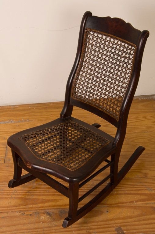 Late 19th C Child's Rocking Chair, Mixed Woods (1 of 6)