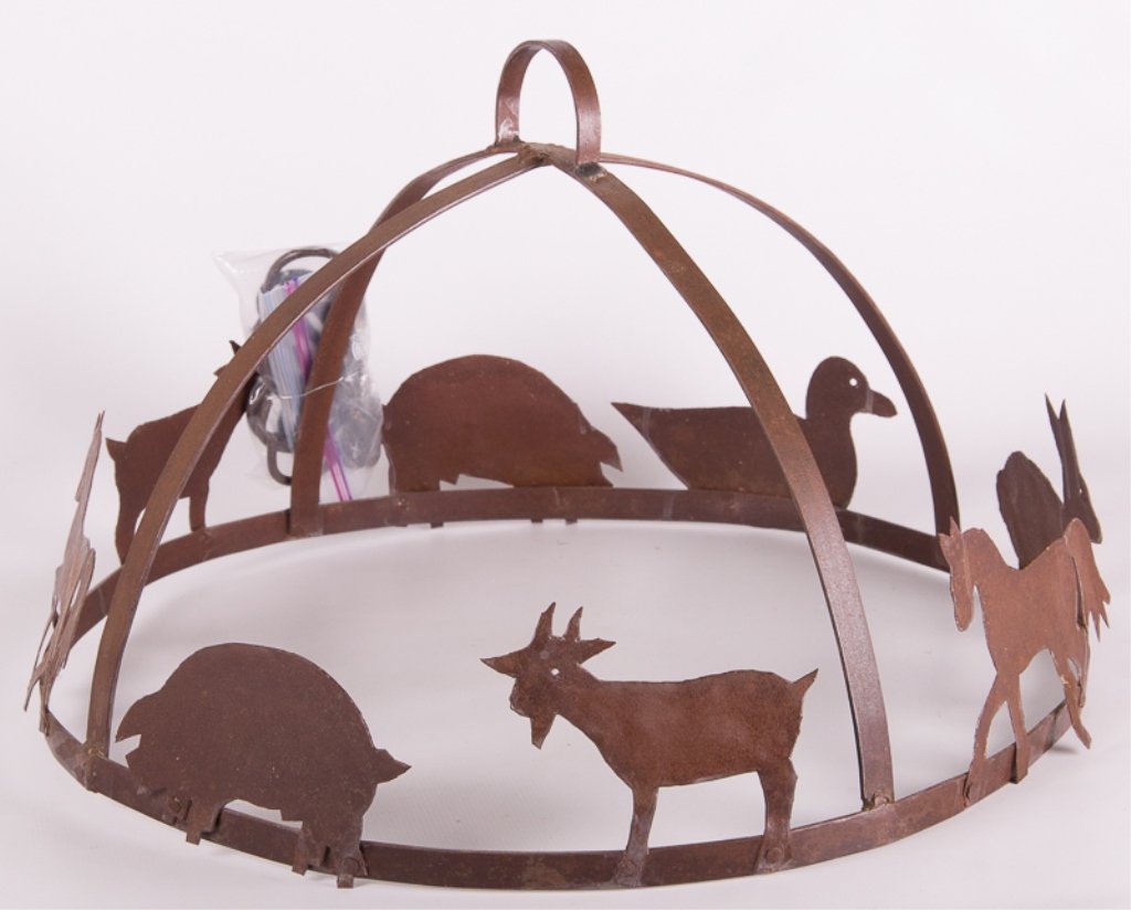 Vintage Metal Hanging Pot Rack (1 of 2)