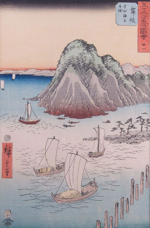 19th C Japanese Woodblock Print in Colors (1 of 5)