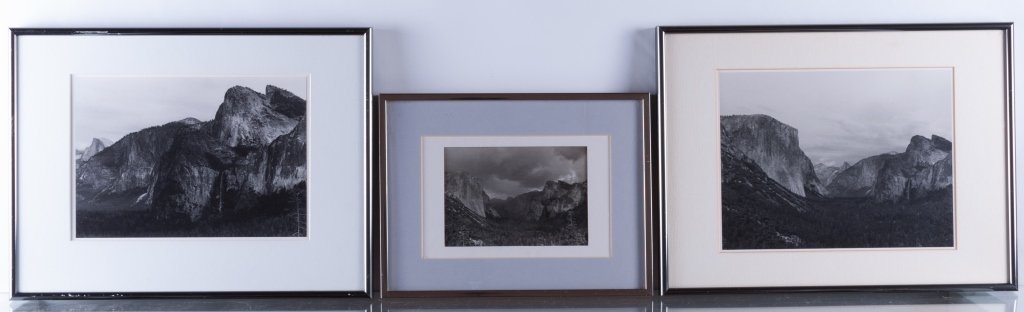 H. Eugene Smith Jr. Yosemite Photos, Three (3): Two larger marked verso "Yosemite H. Eugene Smith Jr." (one measures approximately 12-1/8" x 16-1/8" with frame and has a sight image of approximately 8-1/8" x 10-5/8" and the other has same frame mea