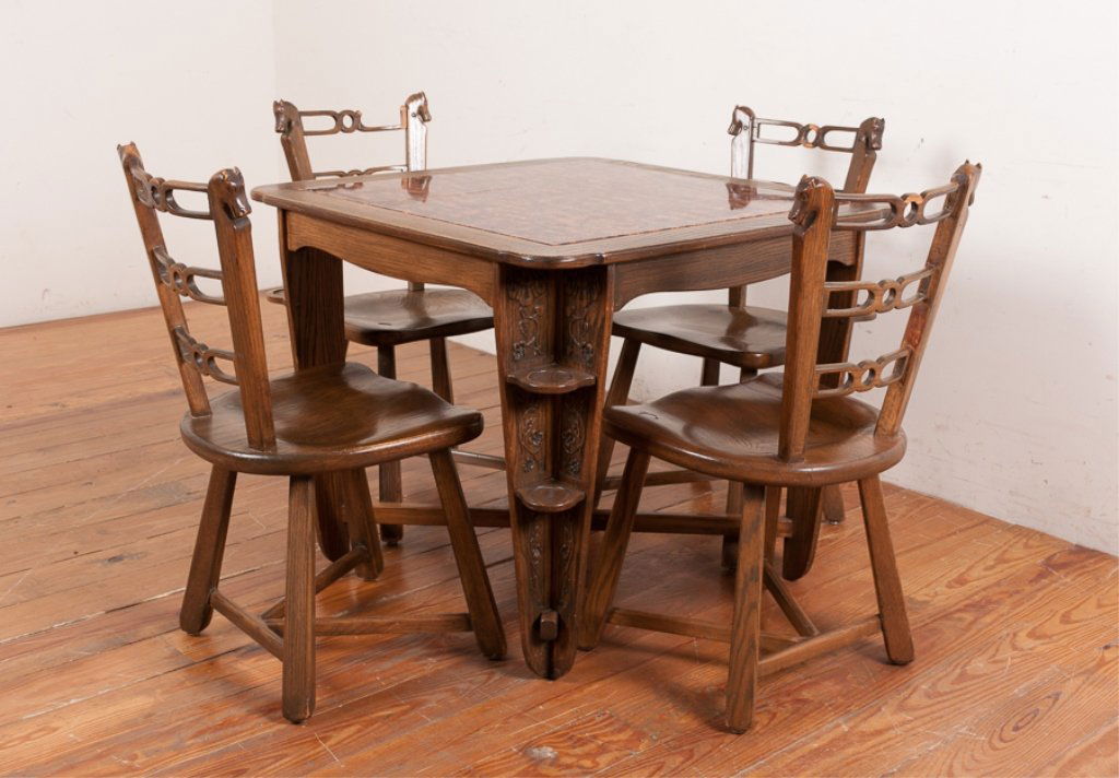 Romweber Viking Oak Game Table Chair Set