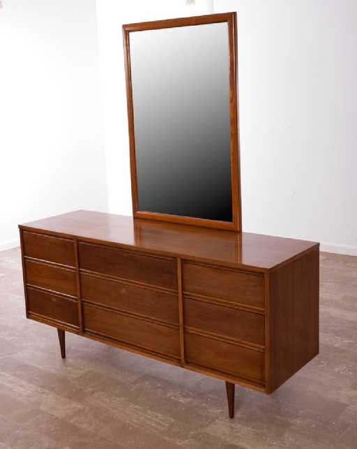 Dixie Nine Drawer Long Dresser W Mirror