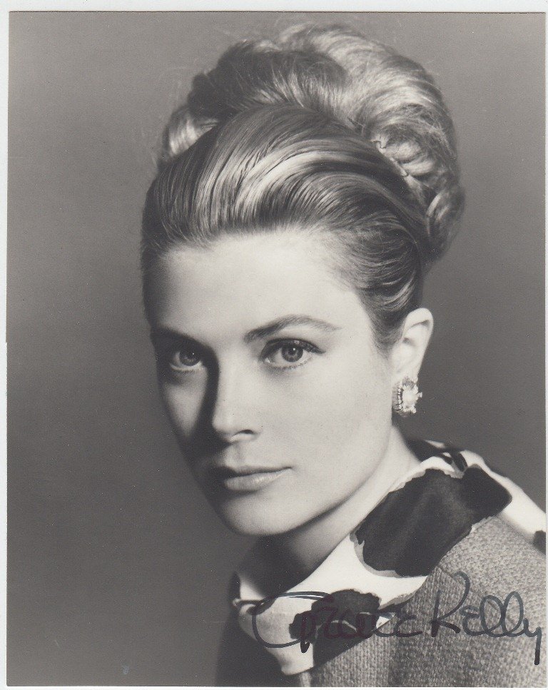 Grace KELLY American actress (1929-1982), became Princ: Grace KELLY American actress (1929-1982), became Princess of Monaco after marrying Prince Rainier. Signed photograph, 5.5x4.3 inches; [May 1971]. In black & white. Signed “Grace Kelly” while she w