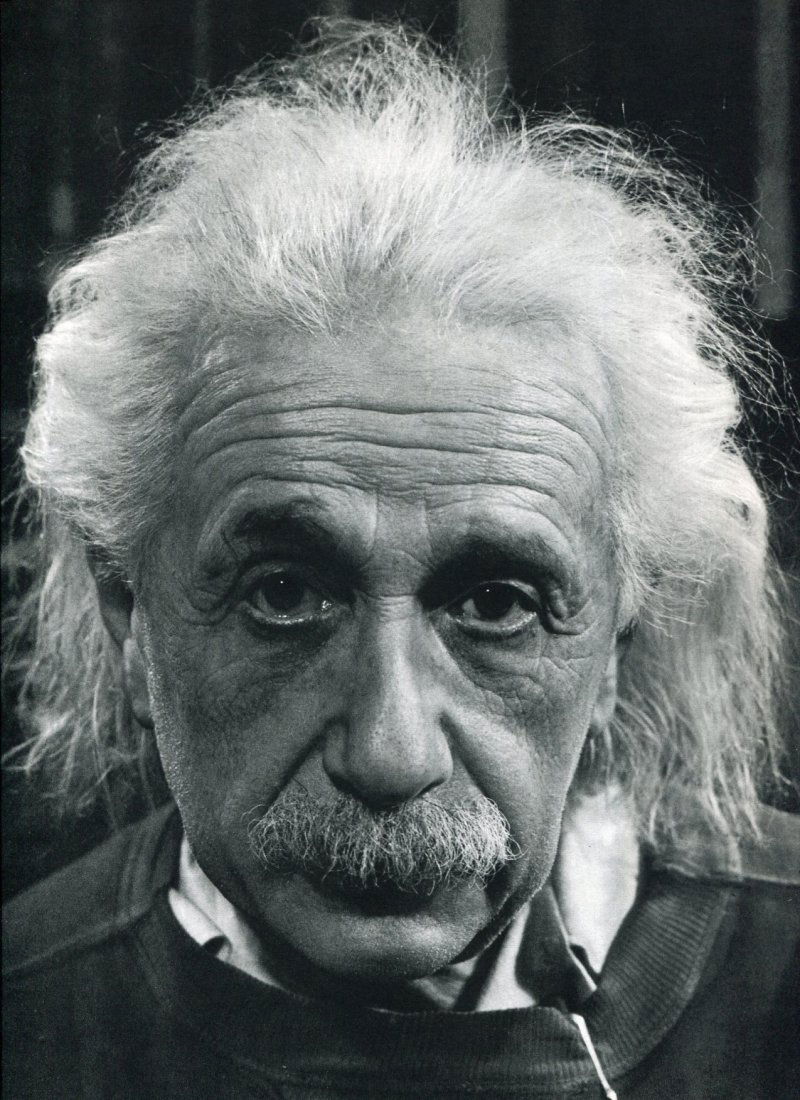 Philippe Halsman - Albert Einstein - PhotoGravure: 1960 M. Dumont Schauberg (printer) vintage photogravure - 1949 Portrait of Einstein taken at his home in New Jersey - Image Size approx. 10"x12"