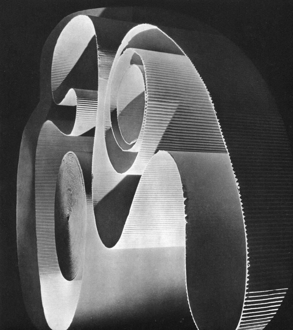 Herbert List - Rouleaux de carton ondule - PhotoGravure: Vintage Gravure by La Neogravure - 1938 Annual - Image size approx. 8"x9"