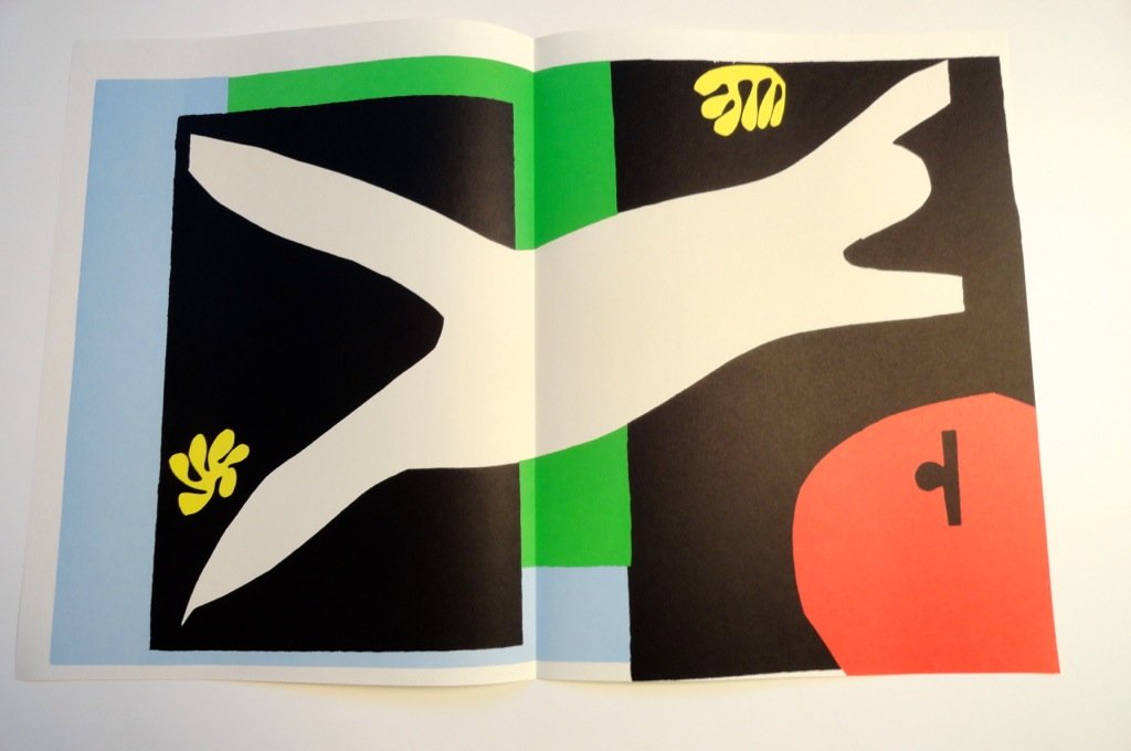 Henri Matisse - Le Nageuse - Jazz Color Lithograph: This particular MATISSE is a double page color lithograph "La Nageuse dans l'Aquarium" after the original 1947 Jazz "paper cut out" from Verve (now almost impossible to find); This listing is for this