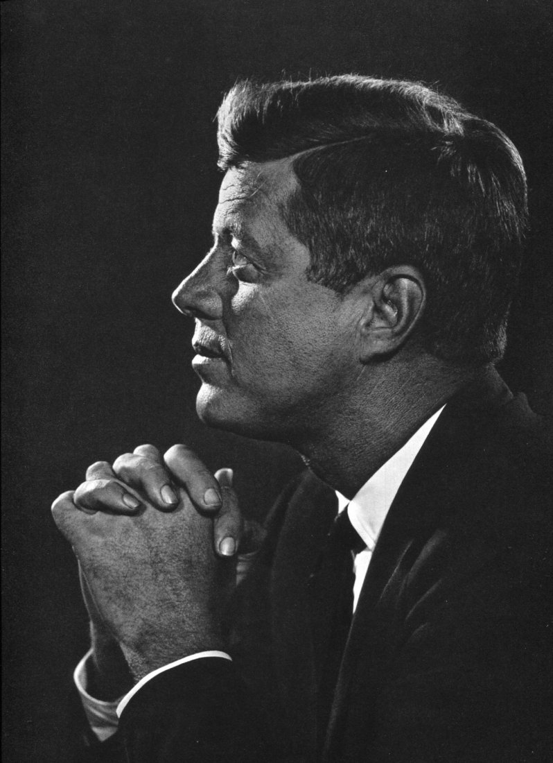 Karsh - John F Kennedy - Vintage Gravure: 1967 Enschede Haarlem, Netherlands (printer) vintage Sheet-Fed PhotoGravure - 1960 Portrait by Yousuf Karash - Image Size approx. 10"x12"