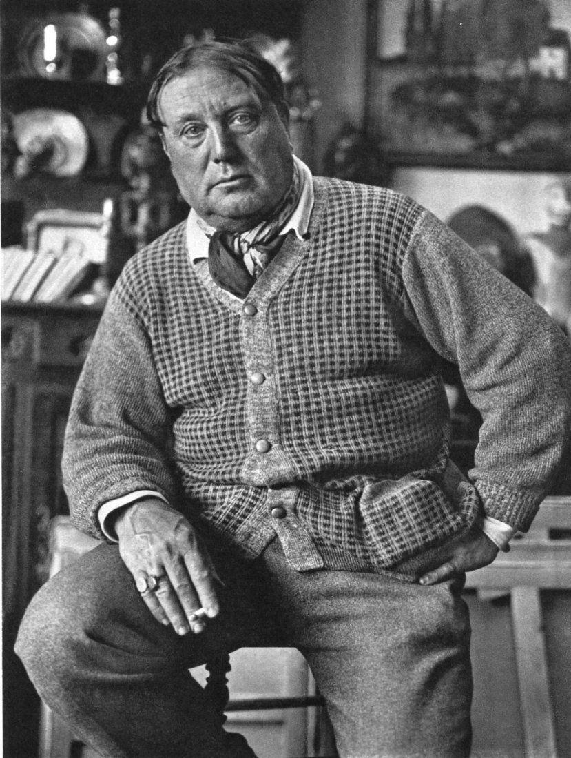 Andre Kertesz - Maurice Vlaminck - Gravure: 1928 Sheet-Fed PhotoGravure printed in 1972 by Braun - Mulhaus - France for a monograph of his work. Image size approx. 8"x6.5"