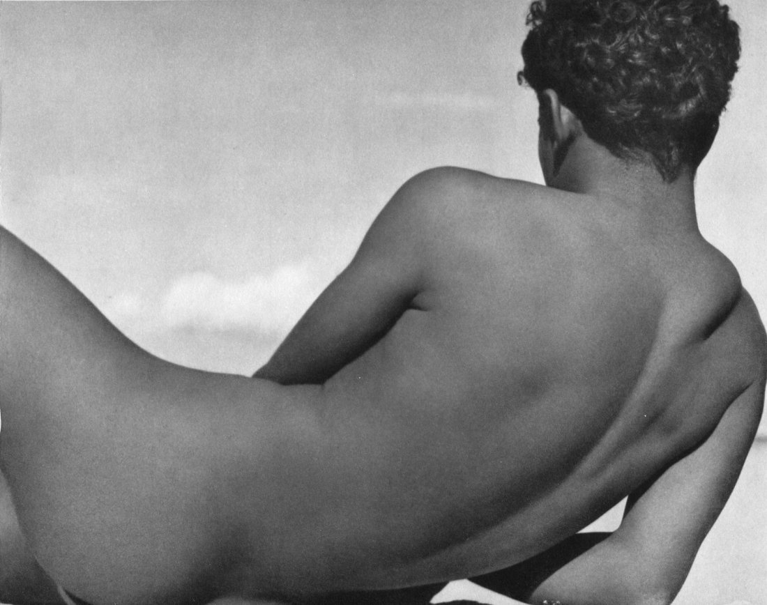 (Nude) Herbert List - Male Torso - Gravure: Vintage Sheet-Fed PhotoGravure printed by Braun & Cie - Paris in 1954, Nus - Image size approx. 10"x8"