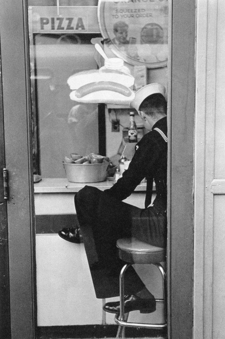 Louis Stettner - Times Square, Sailor - Gravure: 1972 Sheet-fed PhotoGravure printed by C.J. Bucher (swiss printers) - Image size approx. 7.5"x9.5"