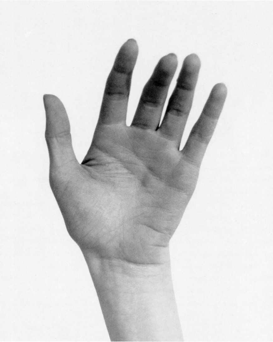 Andre de Dienes - Marilyns' Hand - Duotone: This is a duotone from a compilation of Images beautifully printed in 2007 - Image size 6" x 7". Photo Mounted with acid free tissue on conservation mat-board