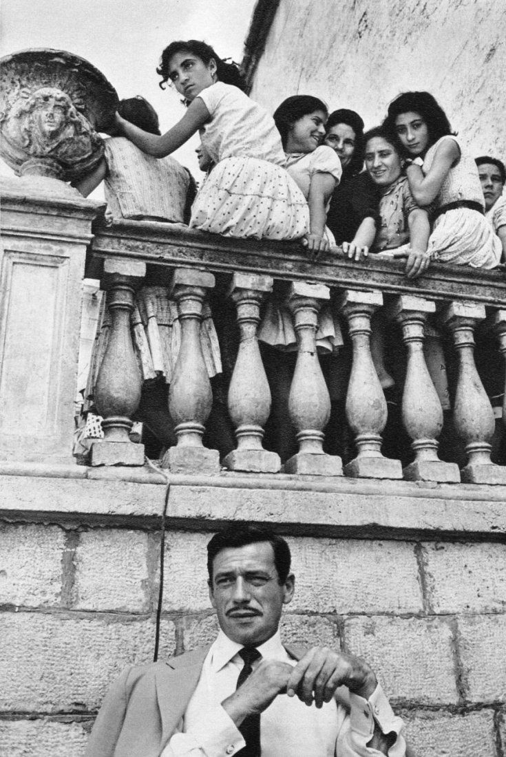 Jeanloup Sieff - Yves Montand, Italy - Gravure: 1968 Image - B & W Sheet-fed PhotoGravure printed in 1982 by Contrejour (French printers) - Jeanloup Sieff (1933 Ð 2000) was a French photographer born of Polish parents in Paris, France. He is famou