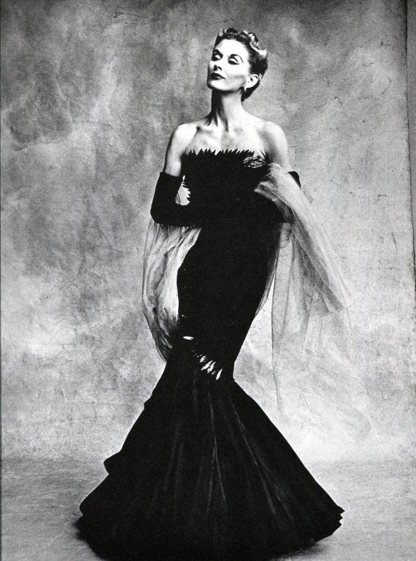 Irving Penn - Lisa in Marcel Rochas Gown: 1960 Sheet-fed PhotoGravure printed by C.J. Bucher (swiss printers) - Image size approx. 8.5"x10.5"