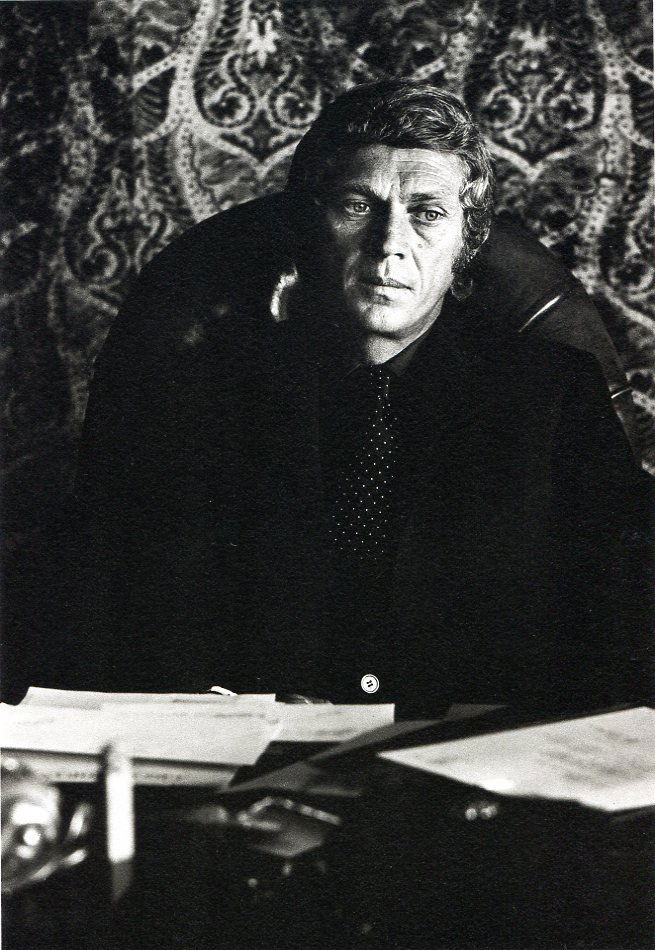 Terry O'Neill - Steve McQueen - Duotone: This is a duotone from a monograph of his Images beautifully printed in 1985 - Image size 7" x 9". Photo Mounted with acid free tissue on conservation mat-board