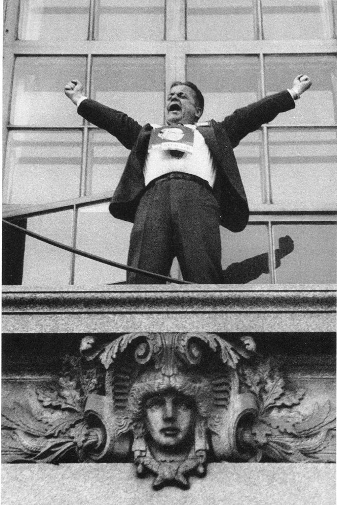 Robert Frank - Political Rally, Chicago - Gravure: 1959 Sheet-fed Gravure from a distressed 1st edition Grove Press - The Americans - Image size approx. 4"x7"