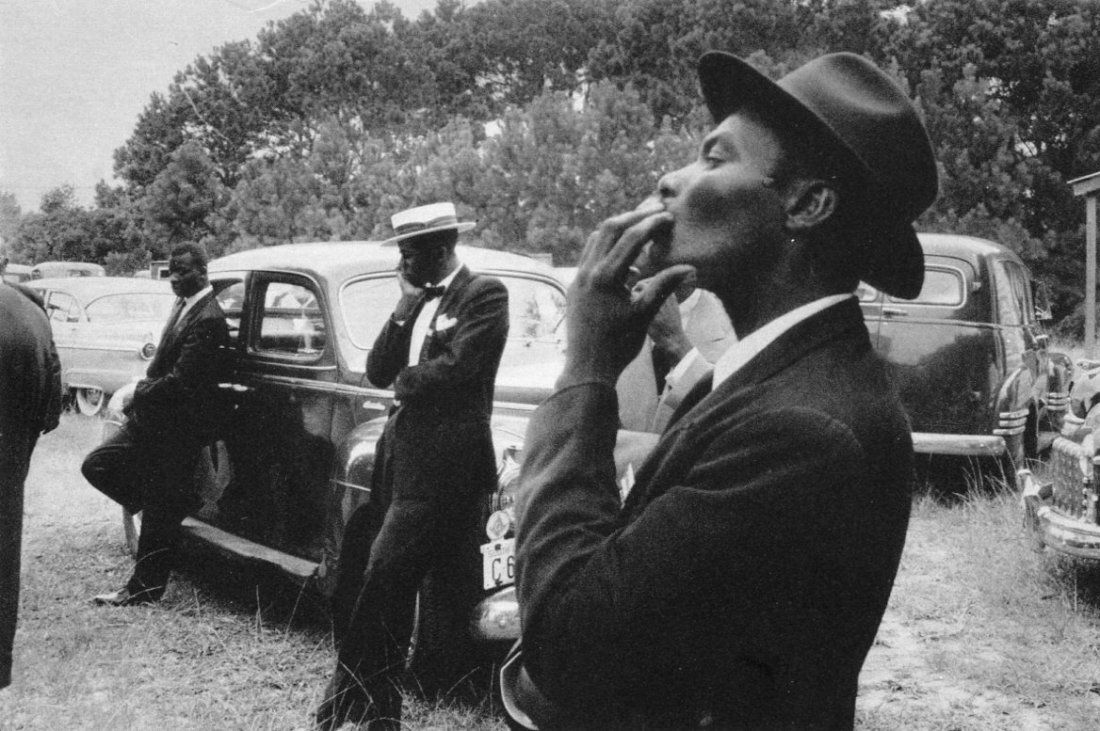 Robert Frank - Funeral, St Helena SC - Gravure: 1959 Sheet-fed Gravure from a distressed 1st edition Grove Press - The Americans - Image size approx. 8"x5"