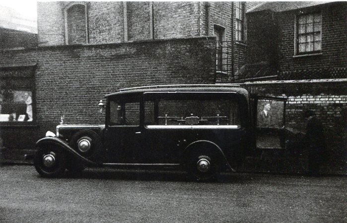Robert Frank - Hearse - Photogravure: 1975 Sheet-Fed Photogravure by D H Greaves (English printers) - Images from London and Wales, taken in 1951 - printed later . Image size (inches) 7 x 4.5 mounted