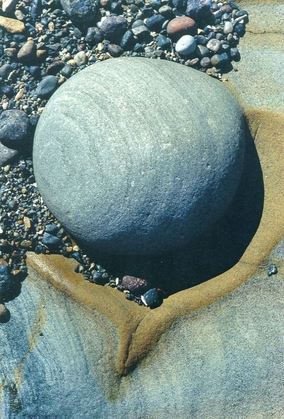Lucien Clergue - Rock Formations - Point Lobos: This is a color lithographic offset from a monograph of Images beautifully printed, on thick gloss paper, in 1989. - Image size (inches) 6 x 9 . Photo Mounted with acid free tissue on conservation mat