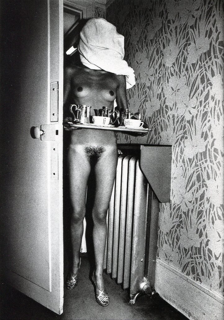 David Bailey - breakfast tray - nude: This is a color lithographic offset from a compilation of Images beautifully printed, on semi gloss paper, in 1977. Image size (inches) 7 x 10 . Photo Mounted with acid free tissue on conservation mat