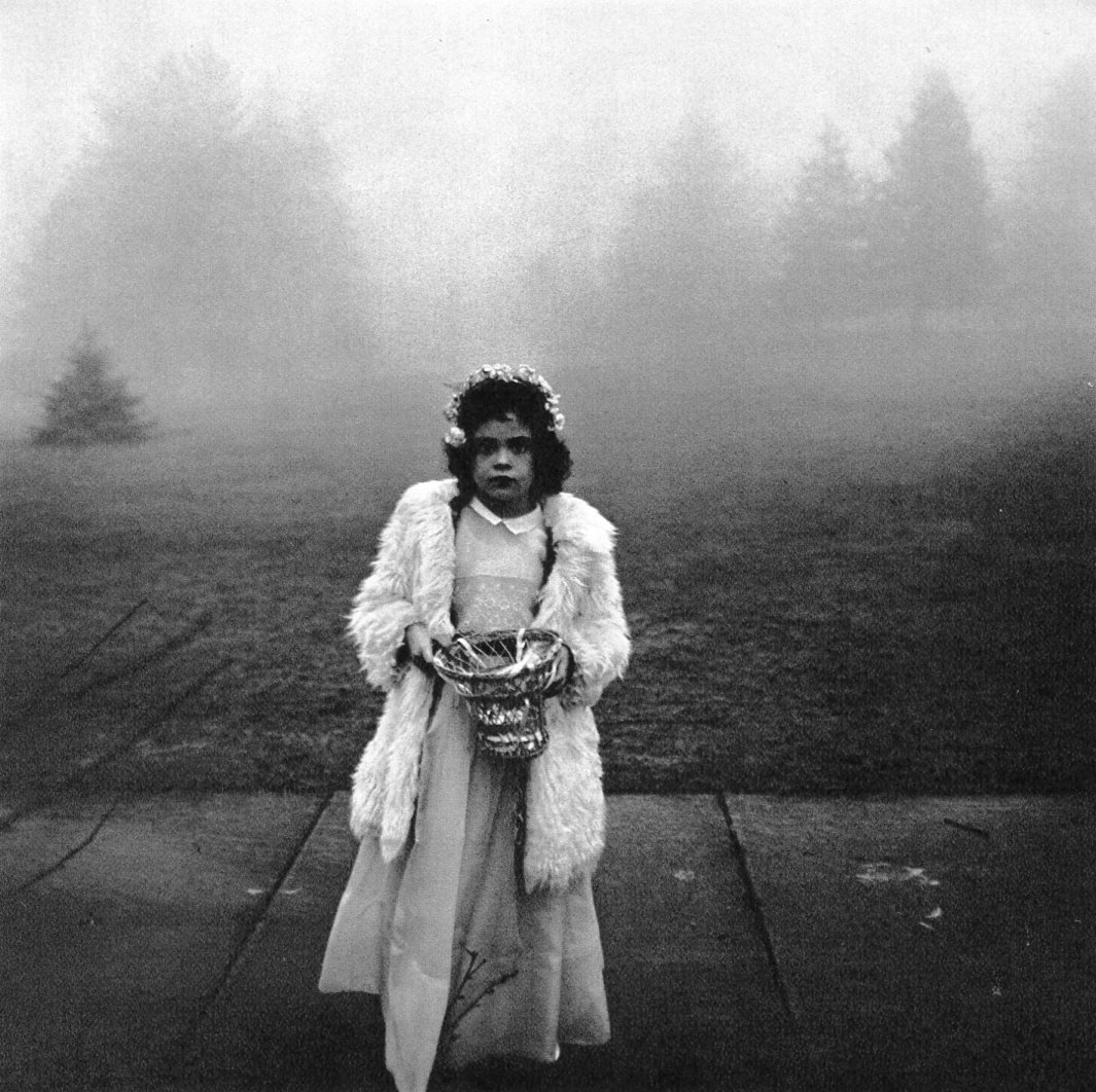Diane Arbus - Flower Girl at Wedding, CT: 1972 Sheet-fed Gravure printed by C.J. Bucher (swiss printers) - A flower girl at a wedding, Conn. 1964. Image size approx. 7 x7