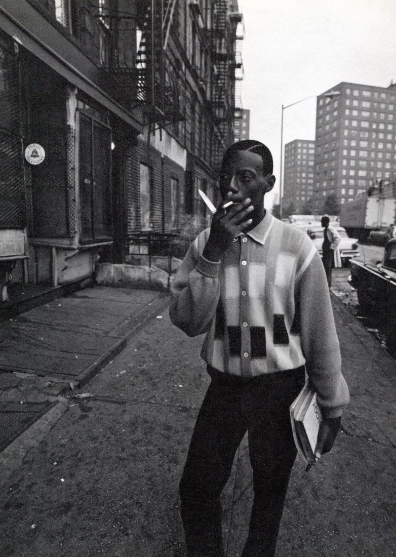 Bruce Davidson - Harlem, smoking: 1969 Sheet-fed Gravure by Conzett and Huber (Swiss printer) - Image Size approx. 9"x12"