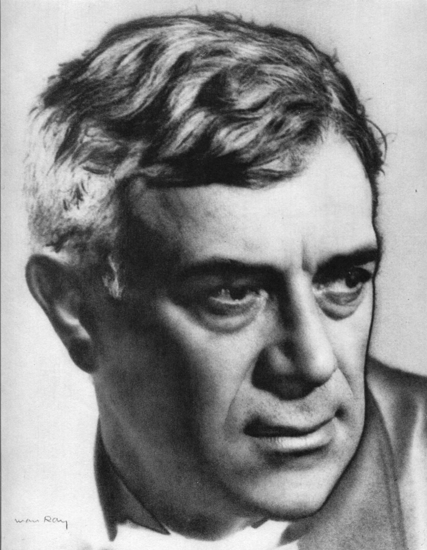 Man Ray - George Braque - Vintage Gravure: 1960 M. Dumont Schauberg (printer) vintage Sheet-Fed PhotoGravure - 1929 Portrait of Braque, the first published portrait to use solarization as means of expression - Image size (inches) approx. 10 x1
