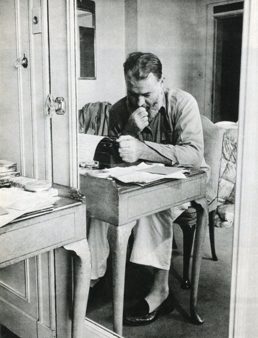 Kurt Hutton - Ernest Hemingway 1944 - Gravure: printed in 1975 byD H Greaves (UK printer) Sheet-fed Copperplate Gravure - Image size (inches) approx. 7 x9