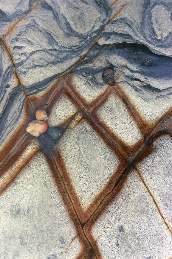 Lucien Clergue - Rock Formations - Point Lobos: This is a color lithographic offset from a monograph of Images beautifully printed, on thick gloss paper, in 1989. - Image size (inches) 6 x 9 . Photo Mounted with acid free tissue on conservation mat